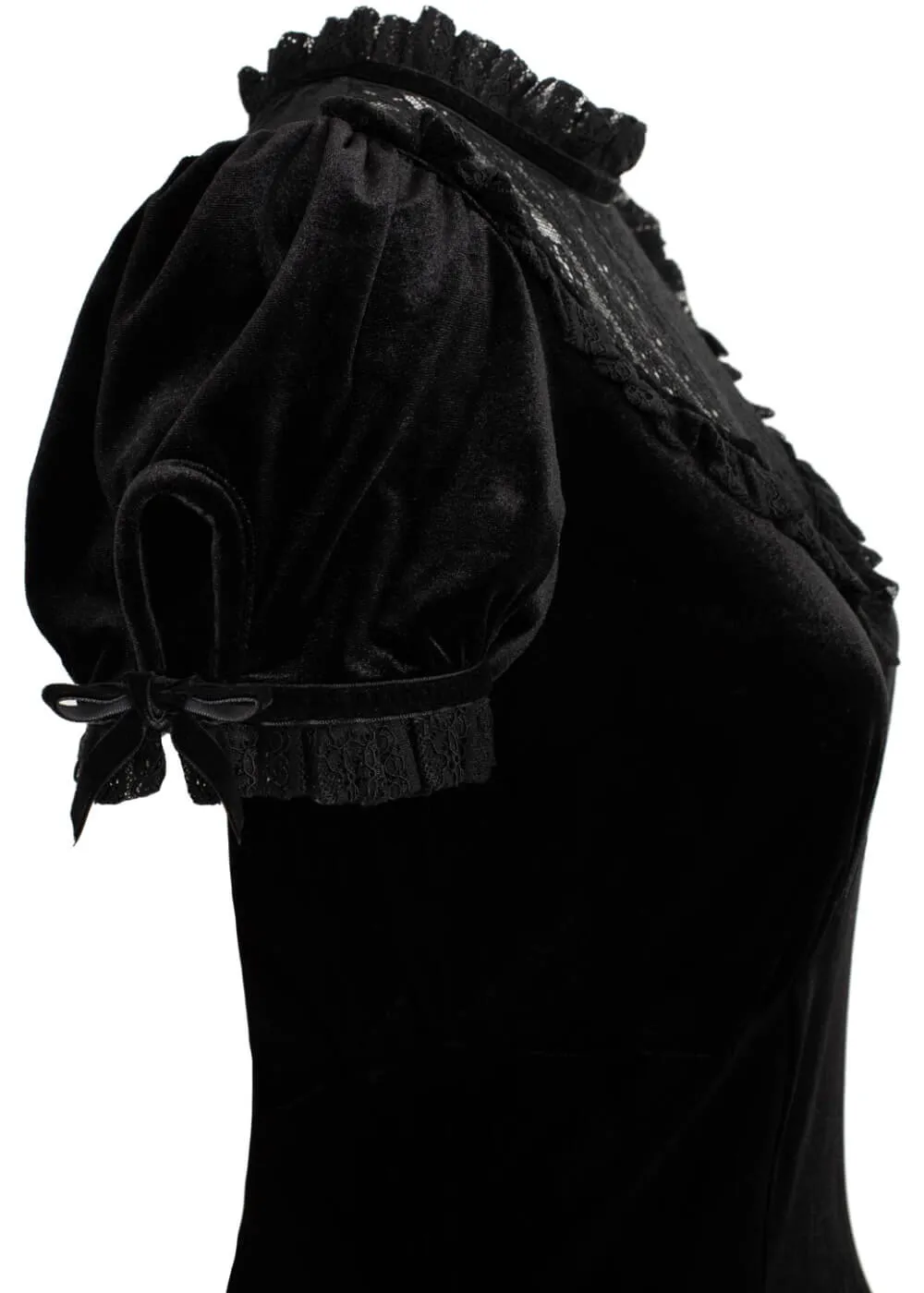 Hell Bunny Mourning Velvet 60's A-Line Dress Black