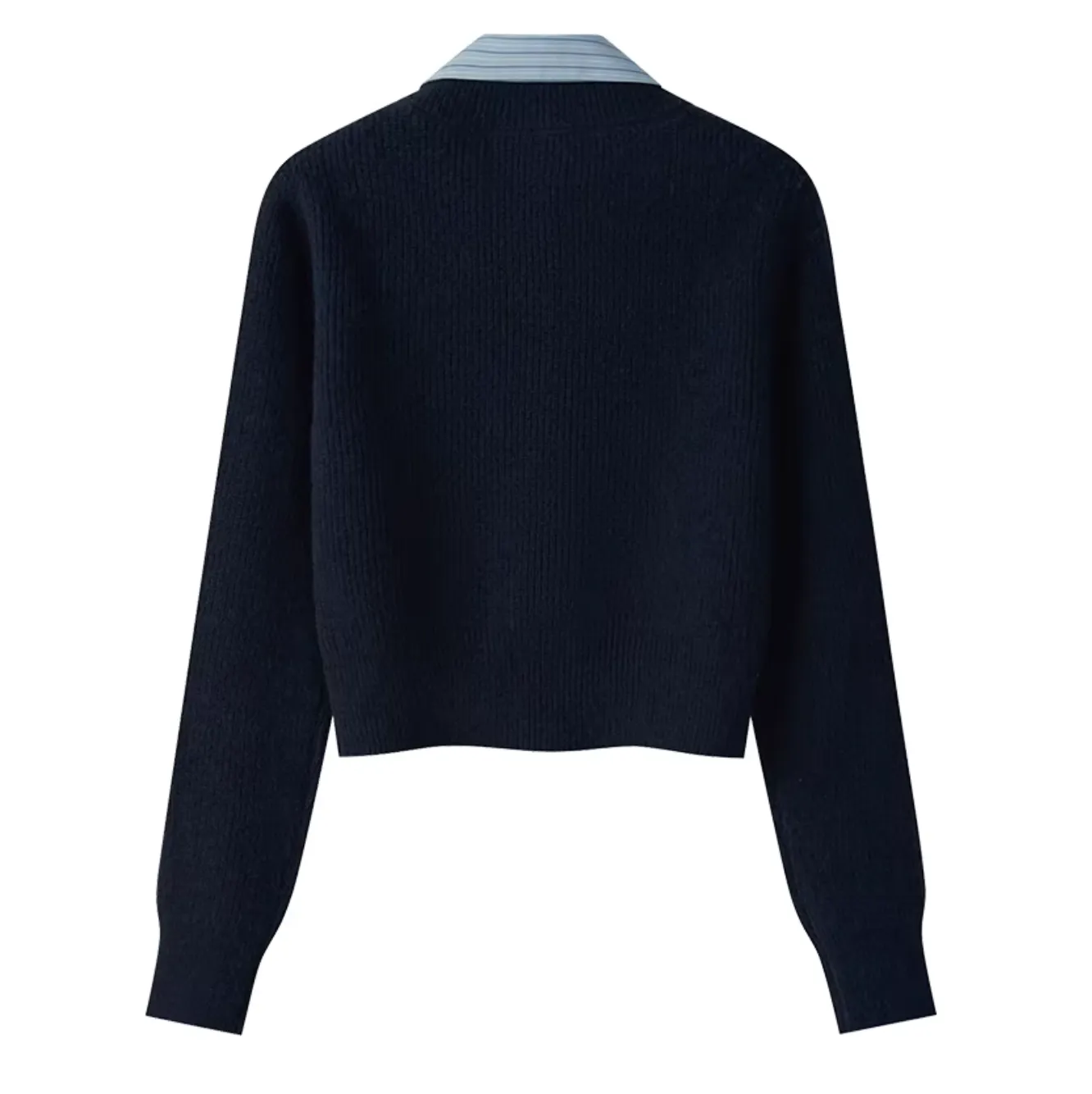 JENNIE PREPPY SHIRT CARDIGAN