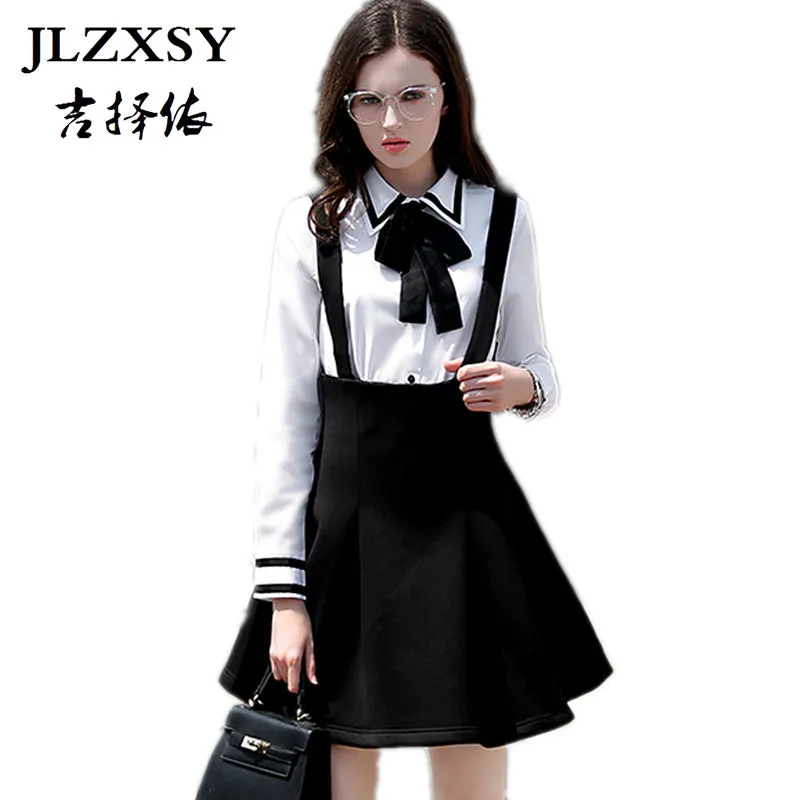 JLZXSY Fashion Women Elegant High Waist Suspender Skirt Pleated Swing A Line Mini Skirt