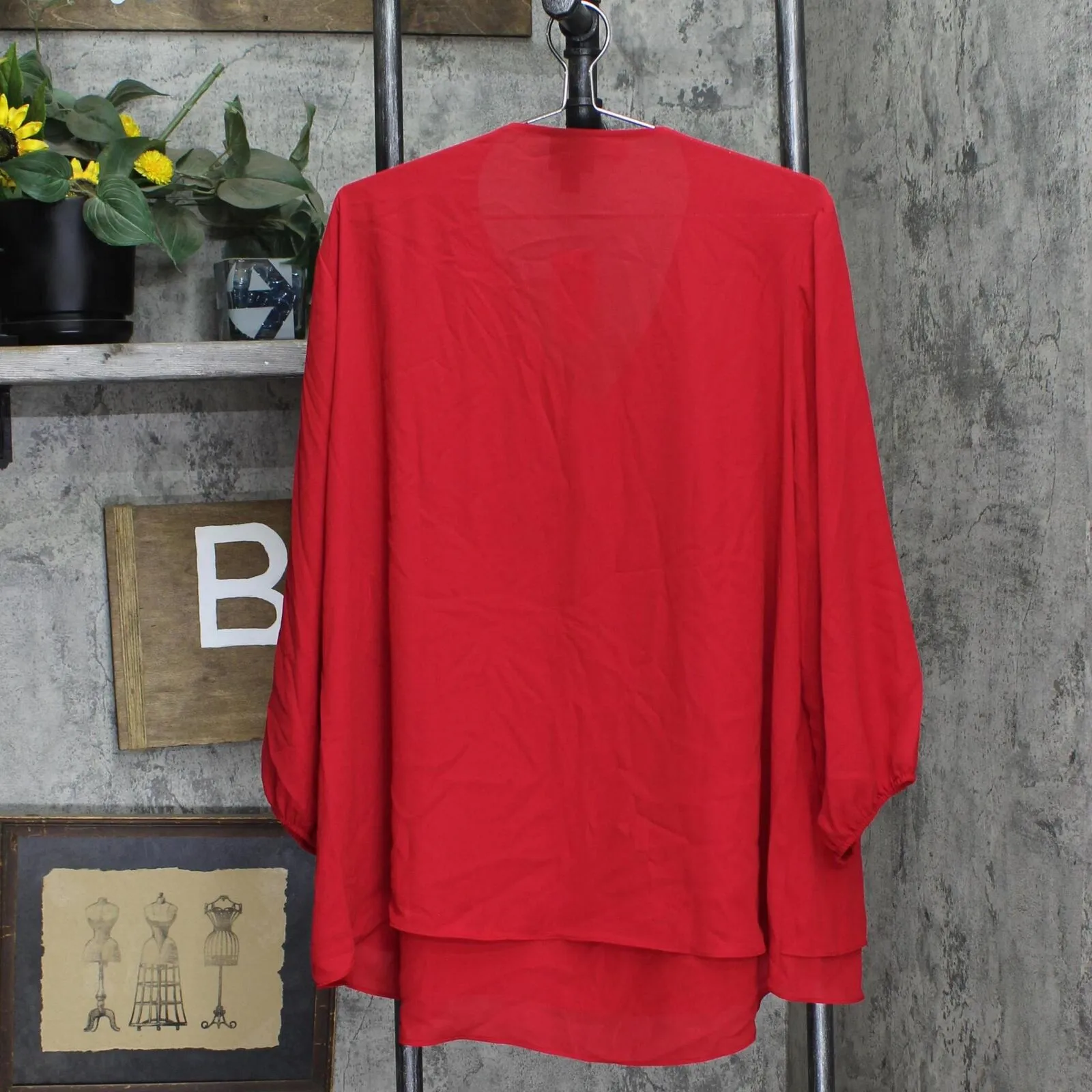 Jm Collection Womens Plus Size Glitter-Stripe Top 100032961WN Red 3X