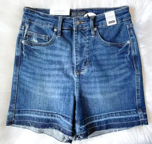 Judy Blue || Cindy High Waist Tummy Control Destroy Release Hem Shorts