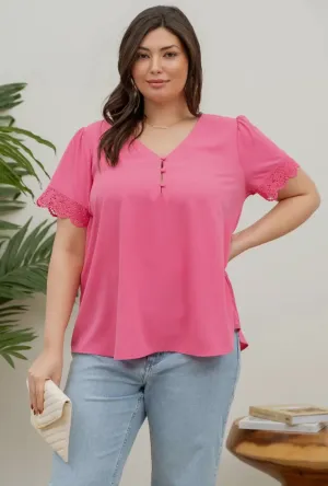 Lace Sleeve Top (Plus)