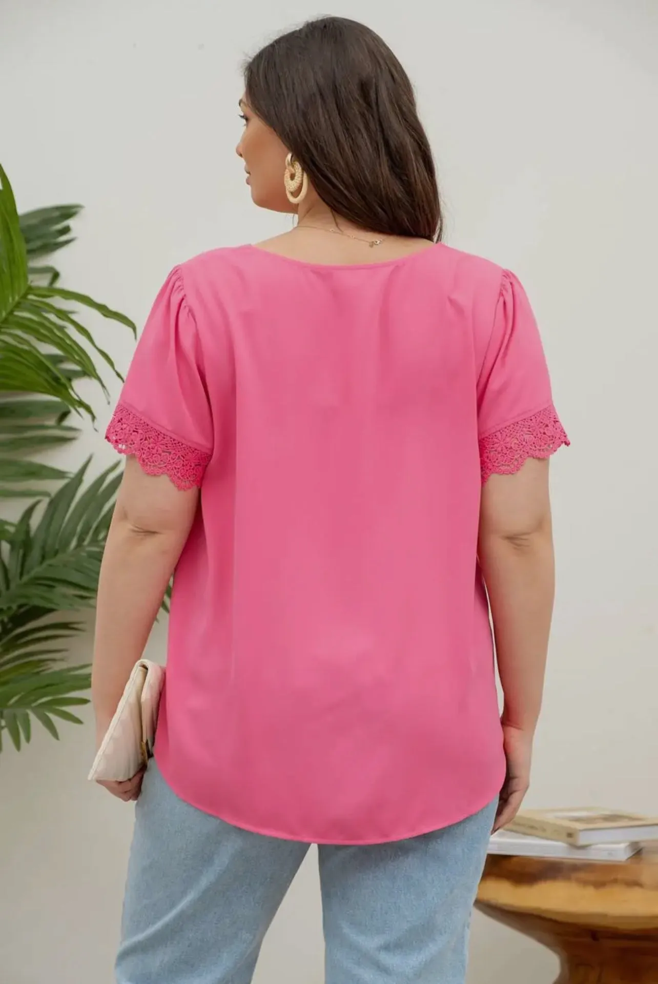 Lace Sleeve Top (Plus)