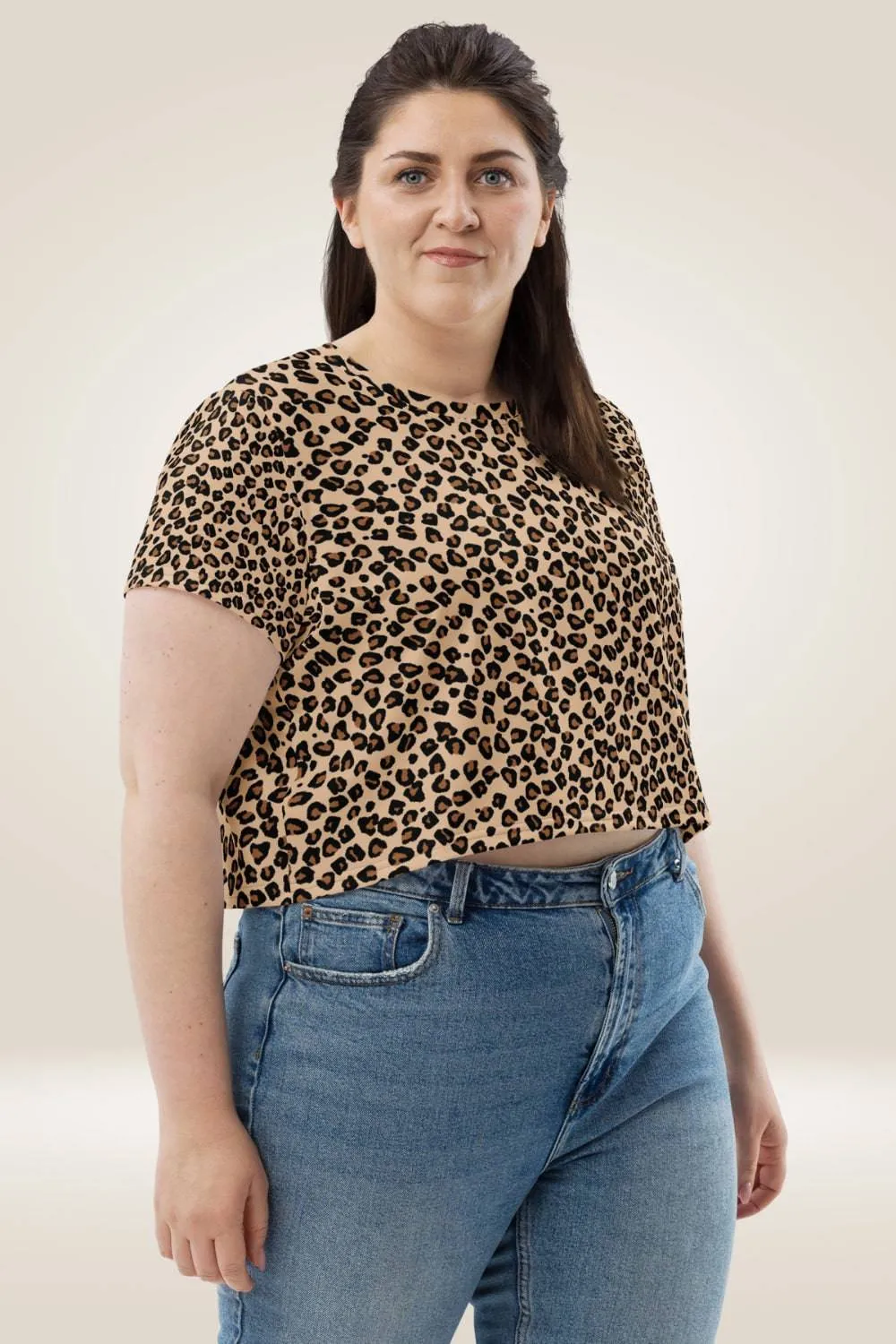 Leopard Print Crop Top T Shirt