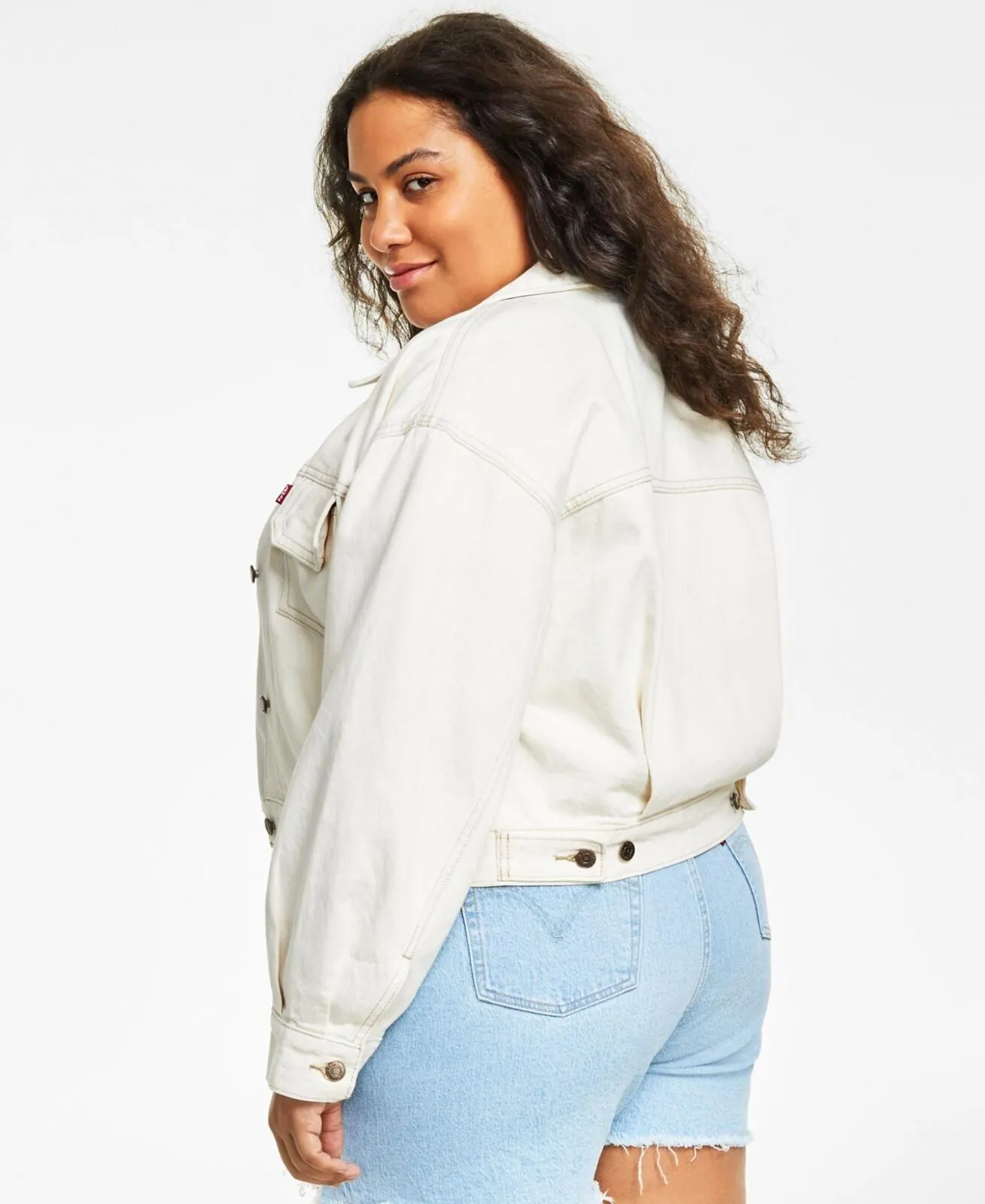 Levi's Trendy Plus Size Womens Cotton Baggy Trucker Jacket A34780002