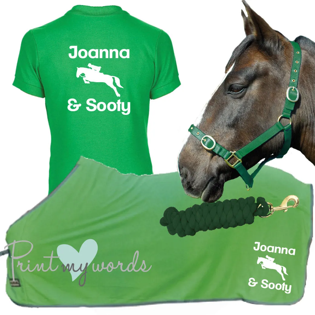 'Lola' Ladies Personalised Matching Equestrian Set - Jumping Design