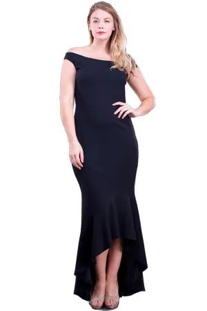 Long Black Plus Size Formal Dress Mermaid Skirt