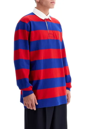 long-sleeved striped polo shirt for