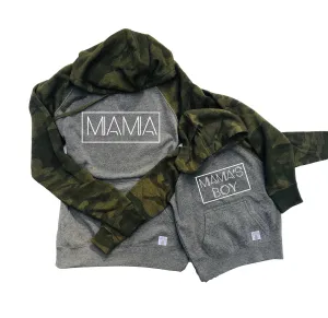 Mama's Boy Matching Unisex Hoodies | Camo Fleece Hoodies