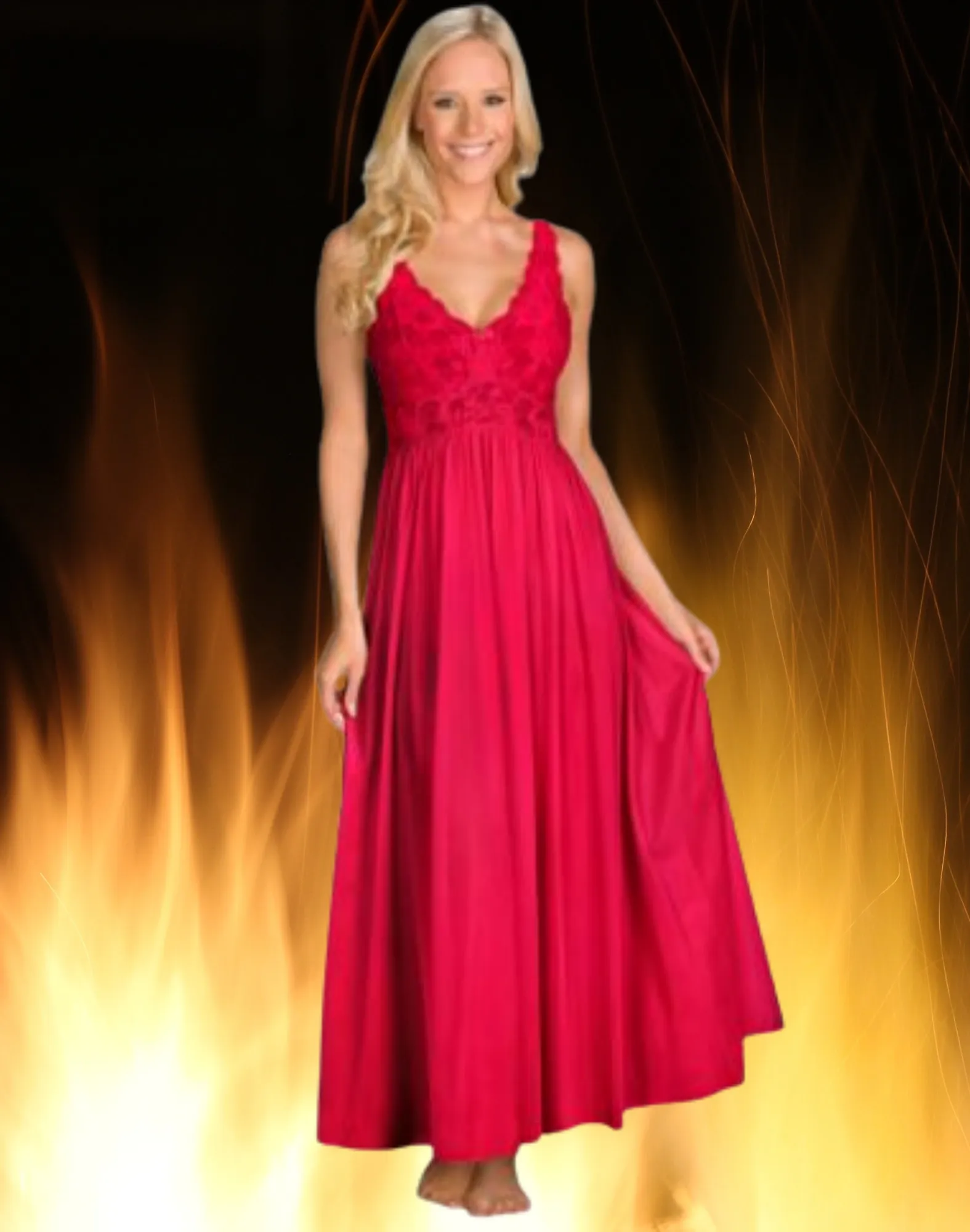 Margaret Lawton's Lace-Bodice Ankle Length Nightgown