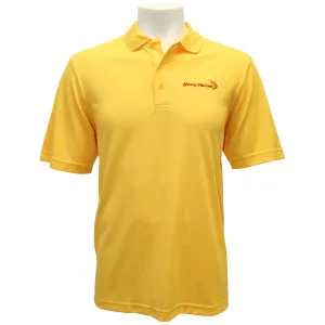 Men's Campus Gold Performance Polo Shirt Embroidered with Red Young Marines Swoosh
