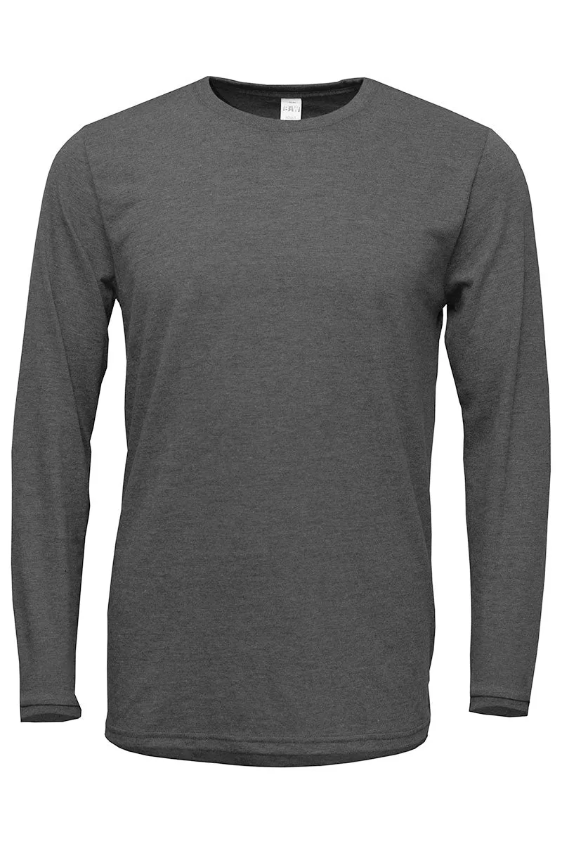 Merry Christmas Buffalo Plaid Truck Adult Soft-Tek Blend Long Sleeve Tee