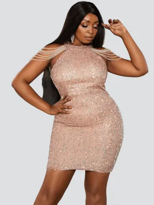 Missord Plus Sequins Bodycon Dress P0150