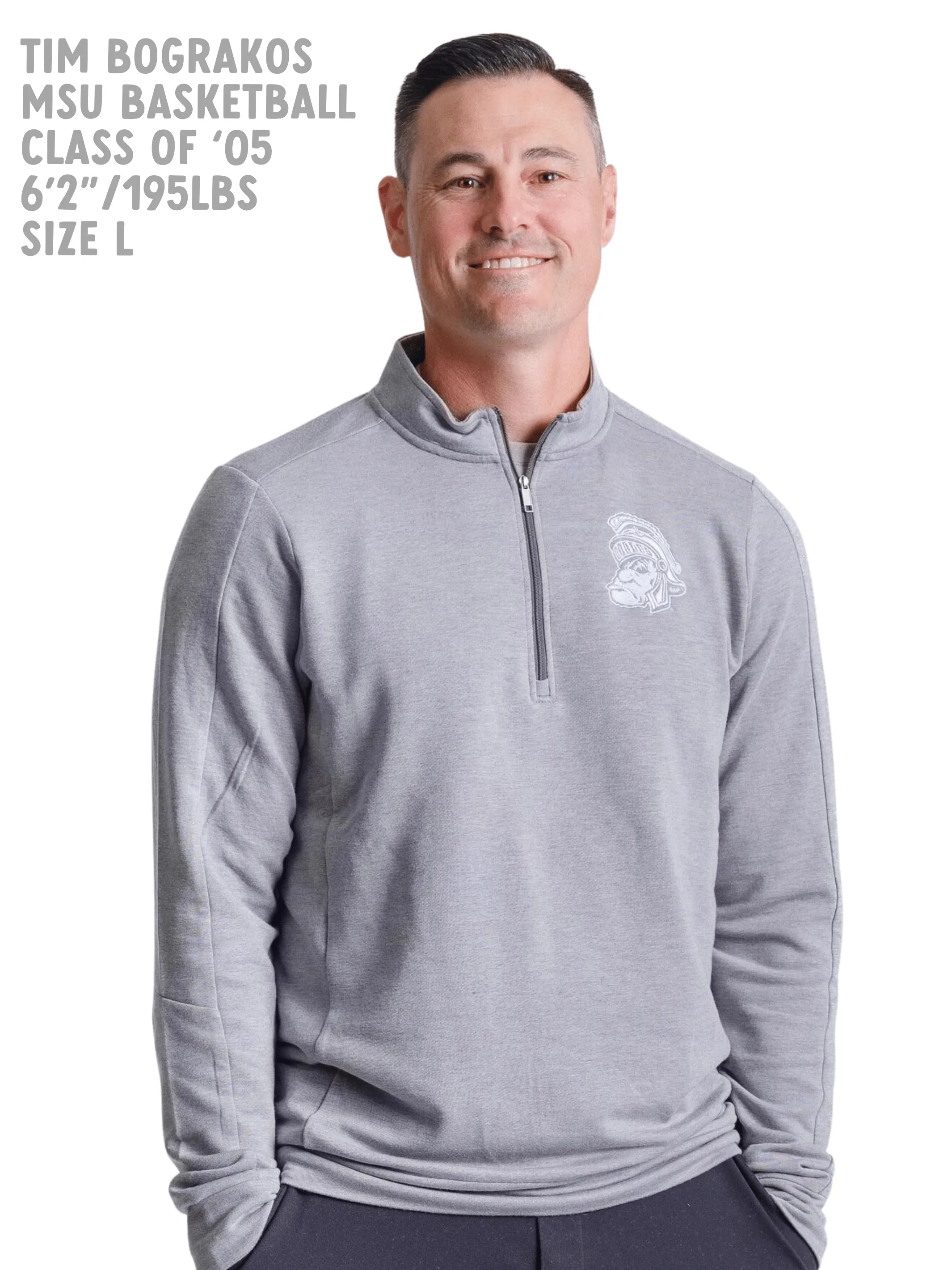 MSU OGIO Gruff Sparty Grey Quarter Zip