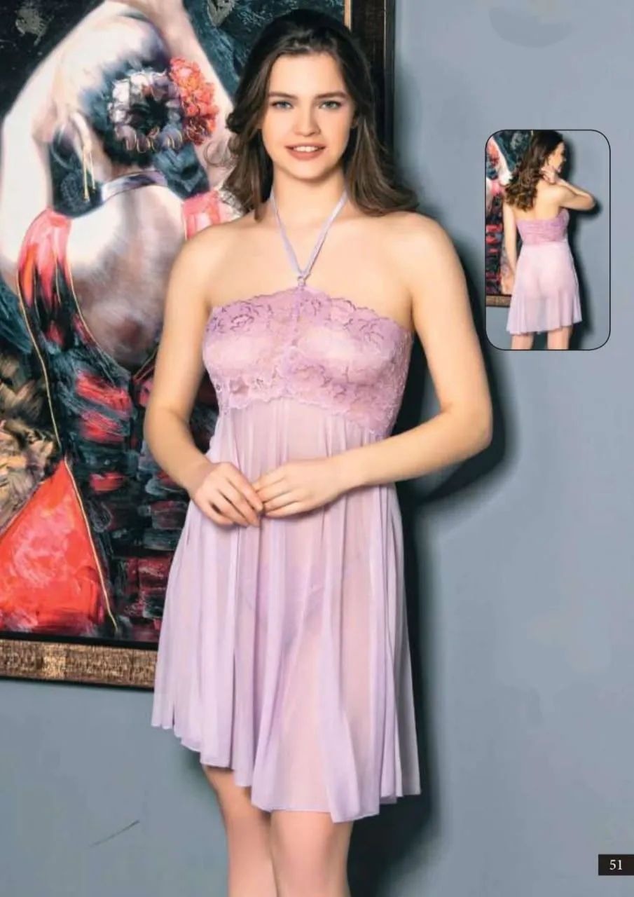 New Elegant Violet chiffon babydoll