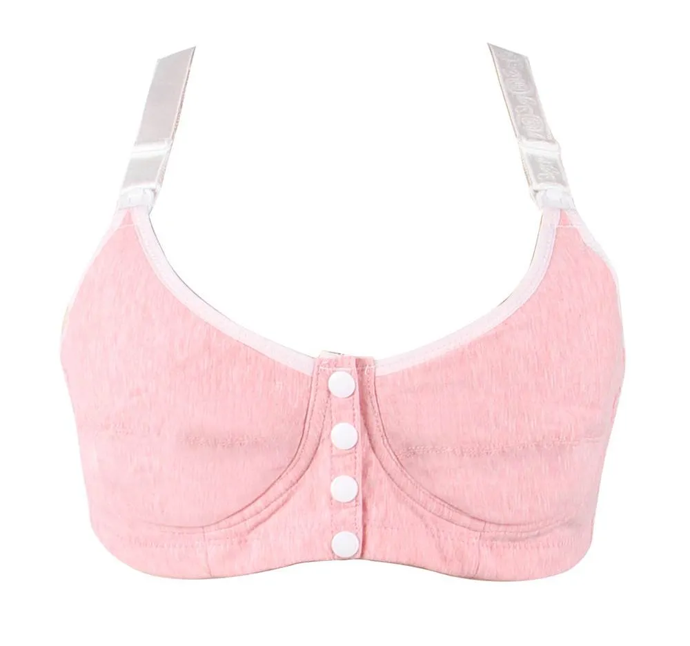 New Front Opening Buckle Comfortable Breastfeeding Pink Nursing Bra