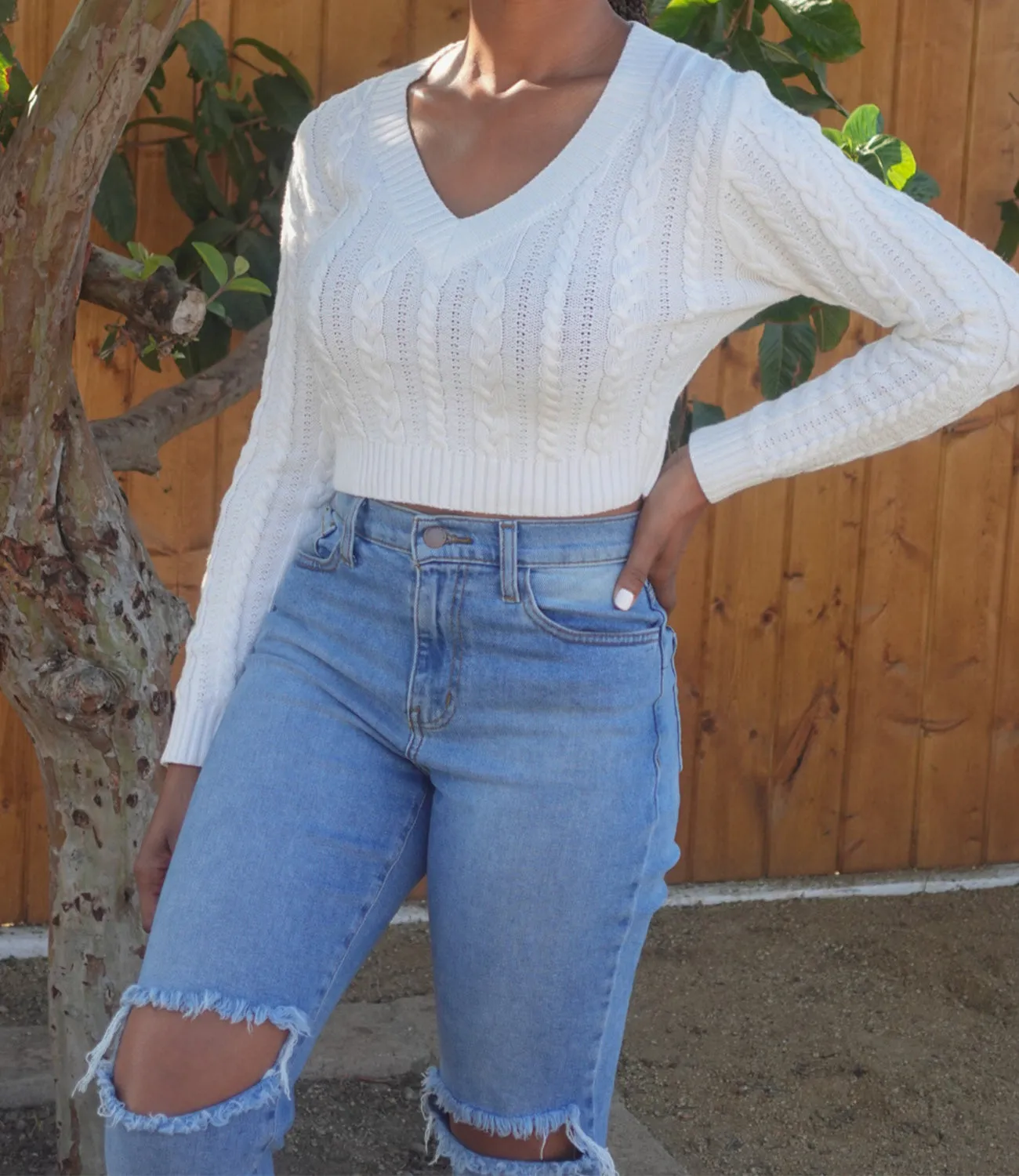Noel Knitted Sweater(White)