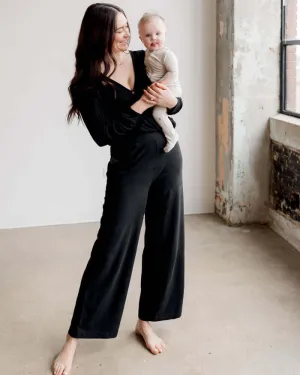 Nursing & Maternity Everywhere Long-Sleeve Wrap Blouse | Black