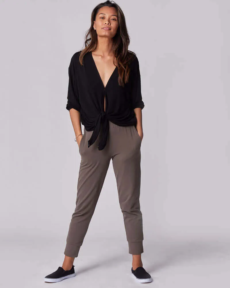 Nursing & Maternity Everywhere Long-Sleeve Wrap Blouse | Black