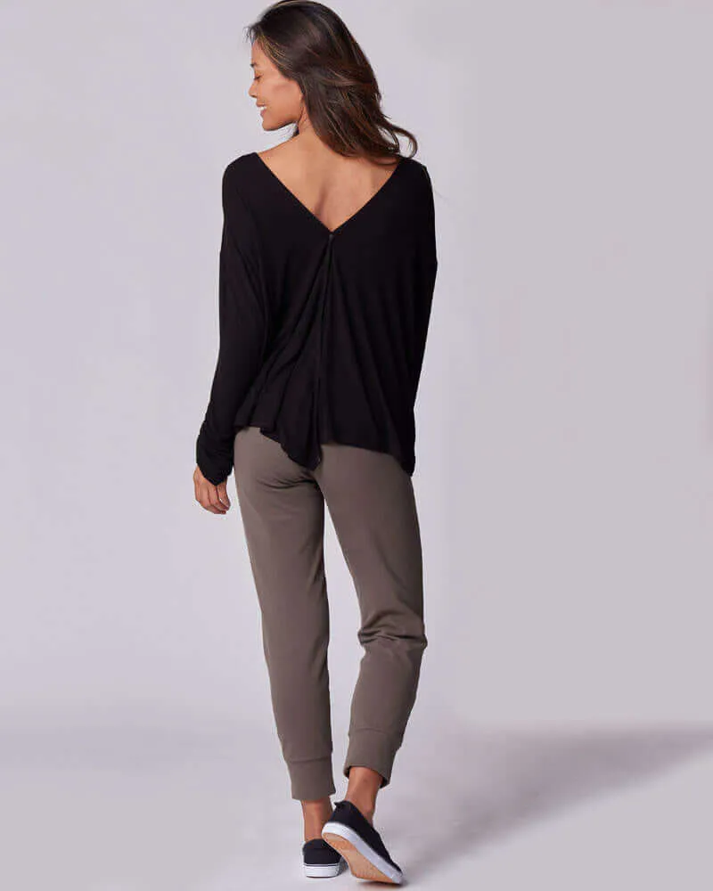 Nursing & Maternity Everywhere Long-Sleeve Wrap Blouse | Black