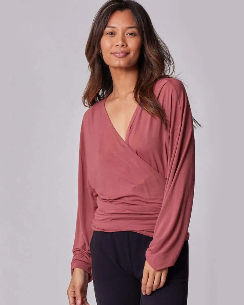 Nursing & Maternity Everywhere Long-Sleeve Wrap Blouse | Terra