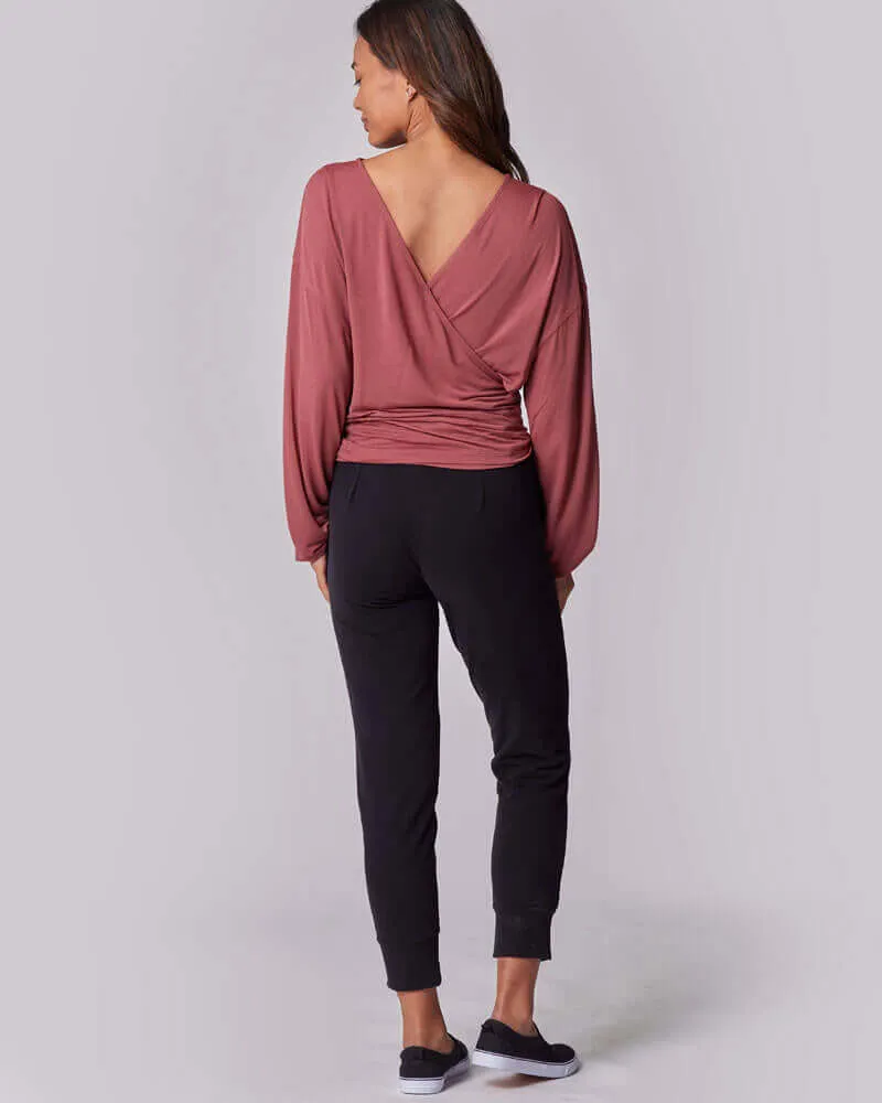 Nursing & Maternity Everywhere Long-Sleeve Wrap Blouse | Terra