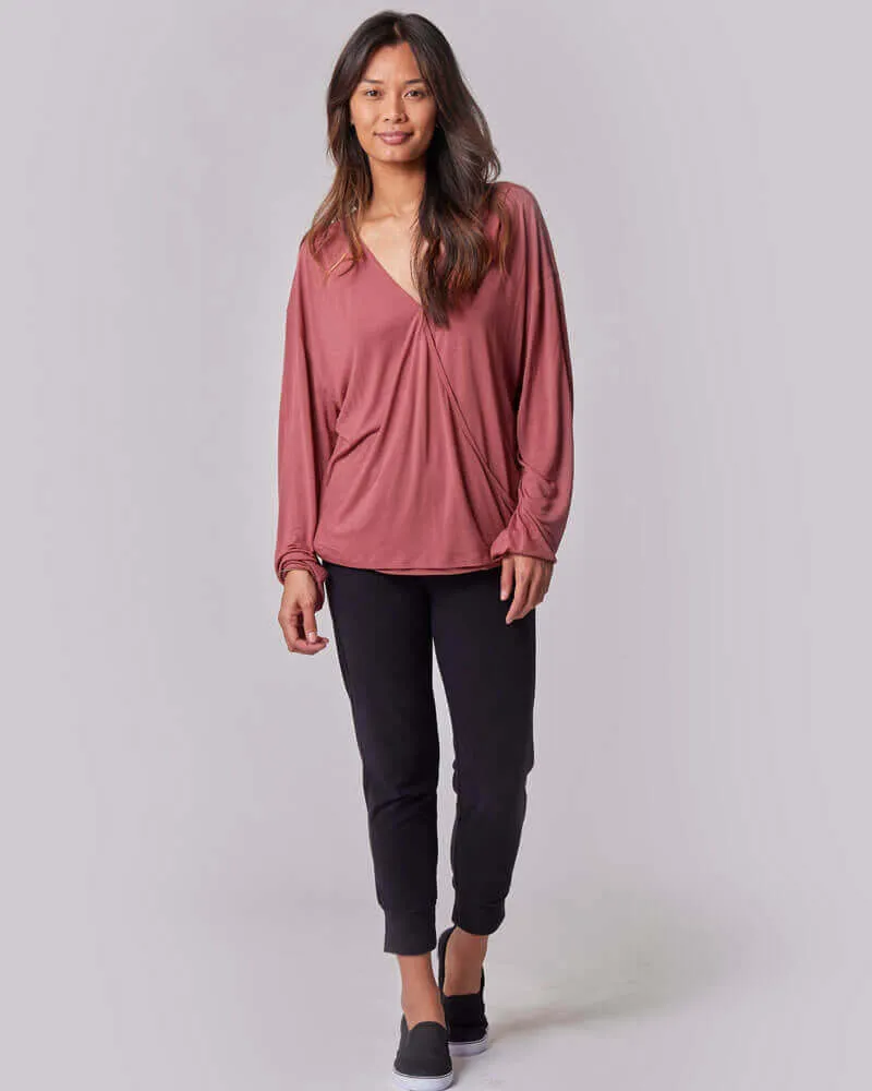 Nursing & Maternity Everywhere Long-Sleeve Wrap Blouse | Terra