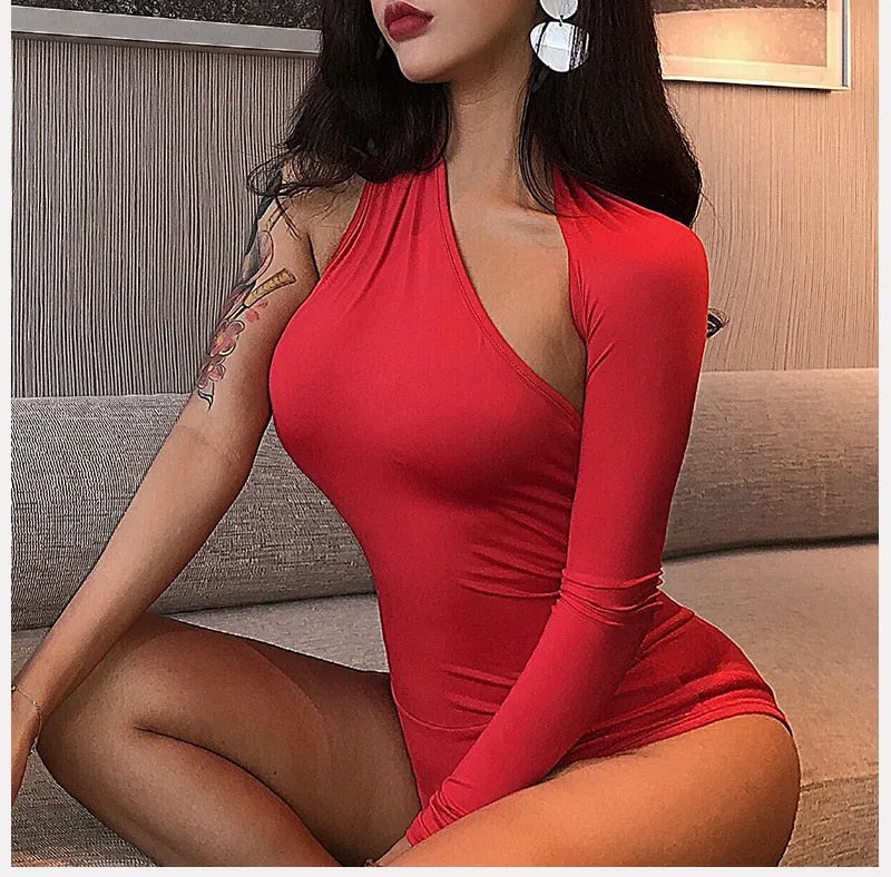 One shoulder Bodysuit -  4 colours