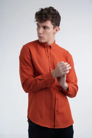Orange Textured Shirt
