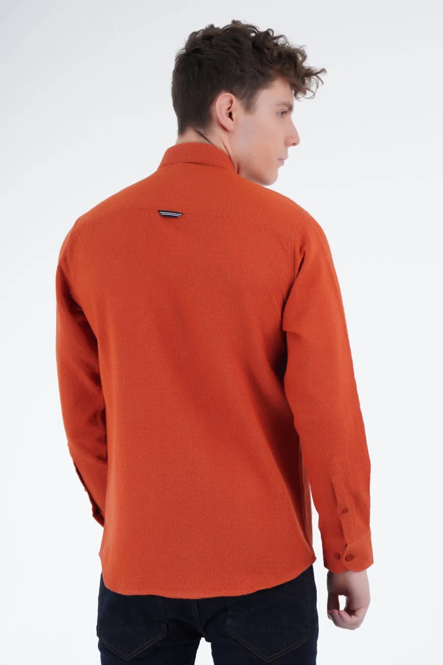 Orange Textured Shirt
