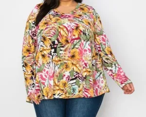 Plus jungle Print Blouse