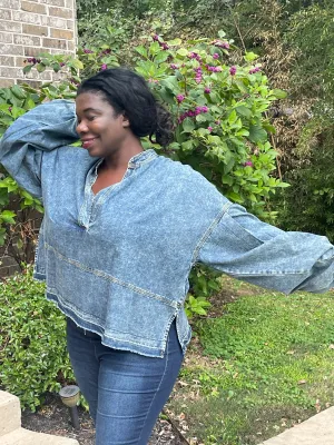 Plus Size Denim Top