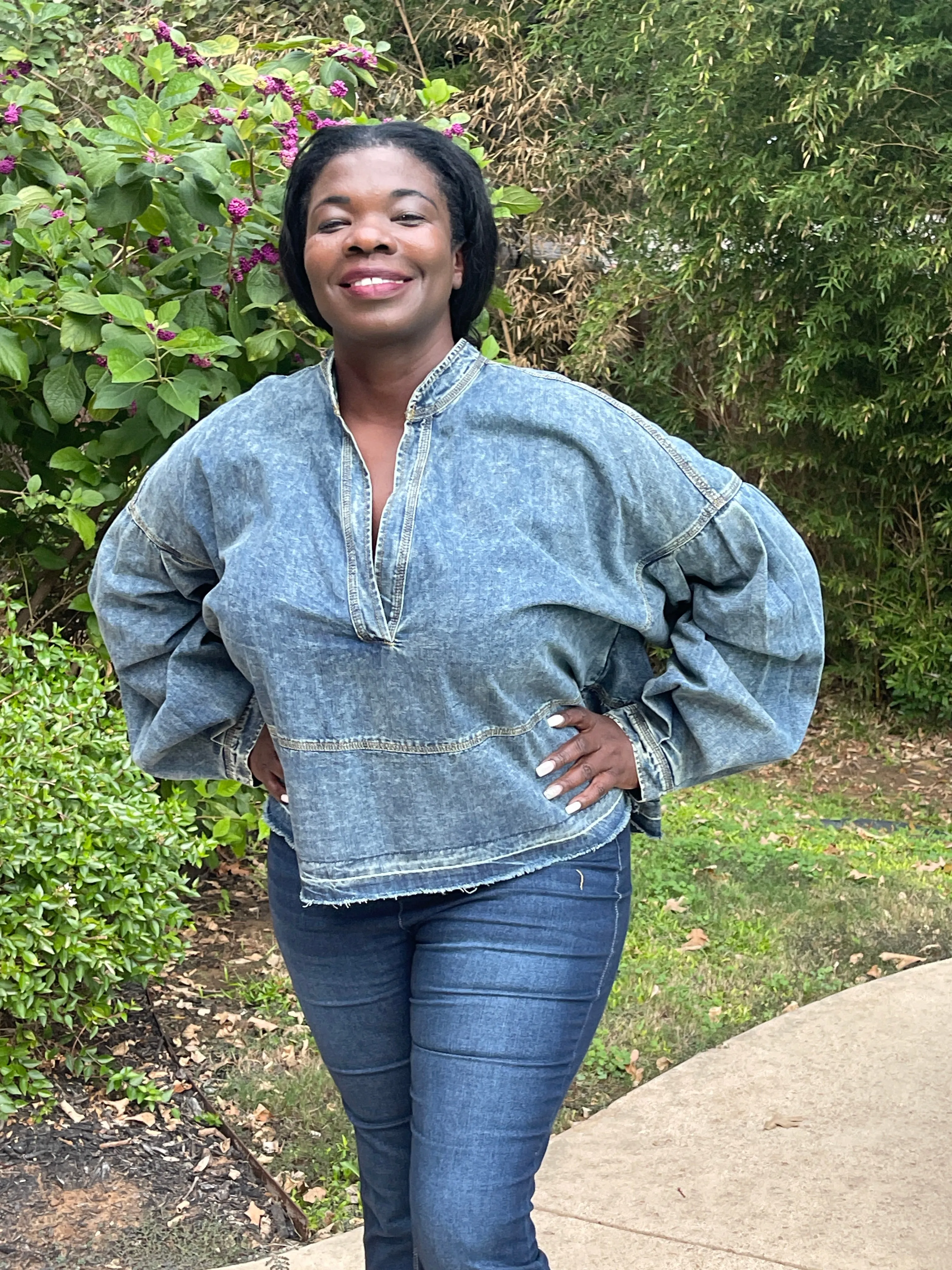 Plus Size Denim Top