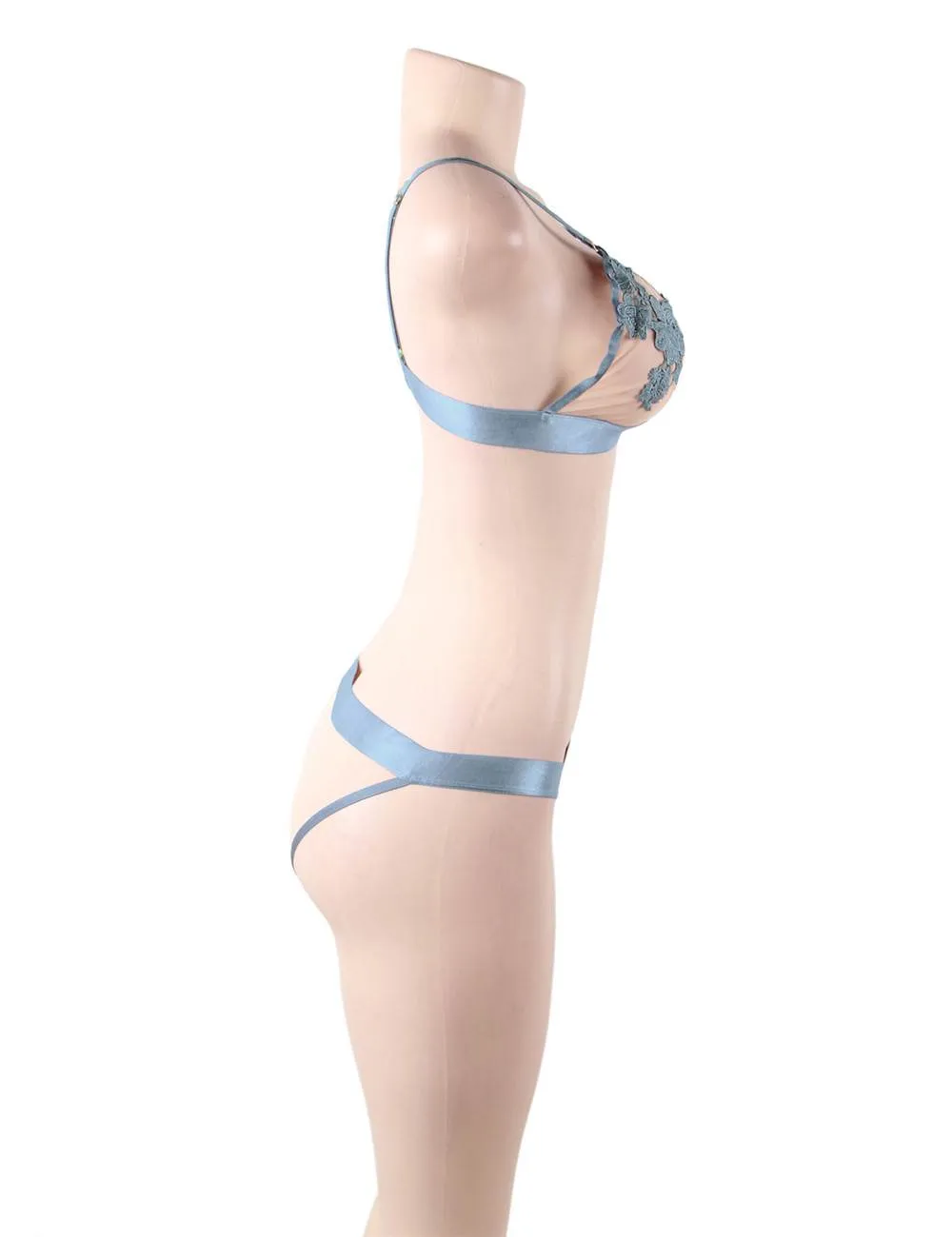 Plus Size Elegant Embroidery Fashion Bra Set
