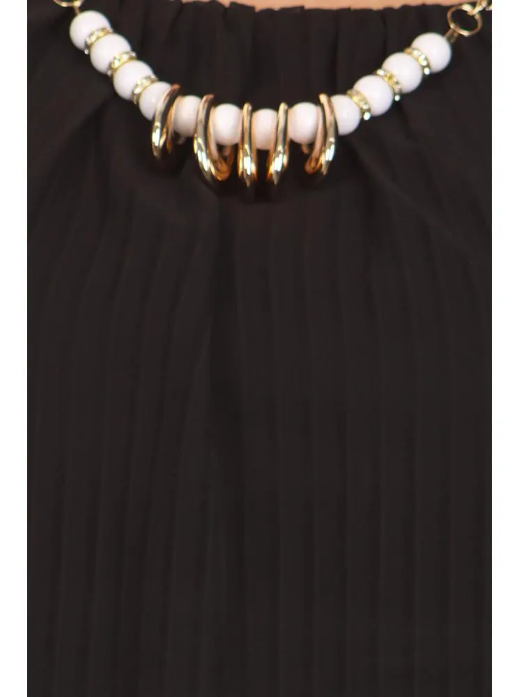 Plus Size Glam Drop Waist Sheer Black Blouse