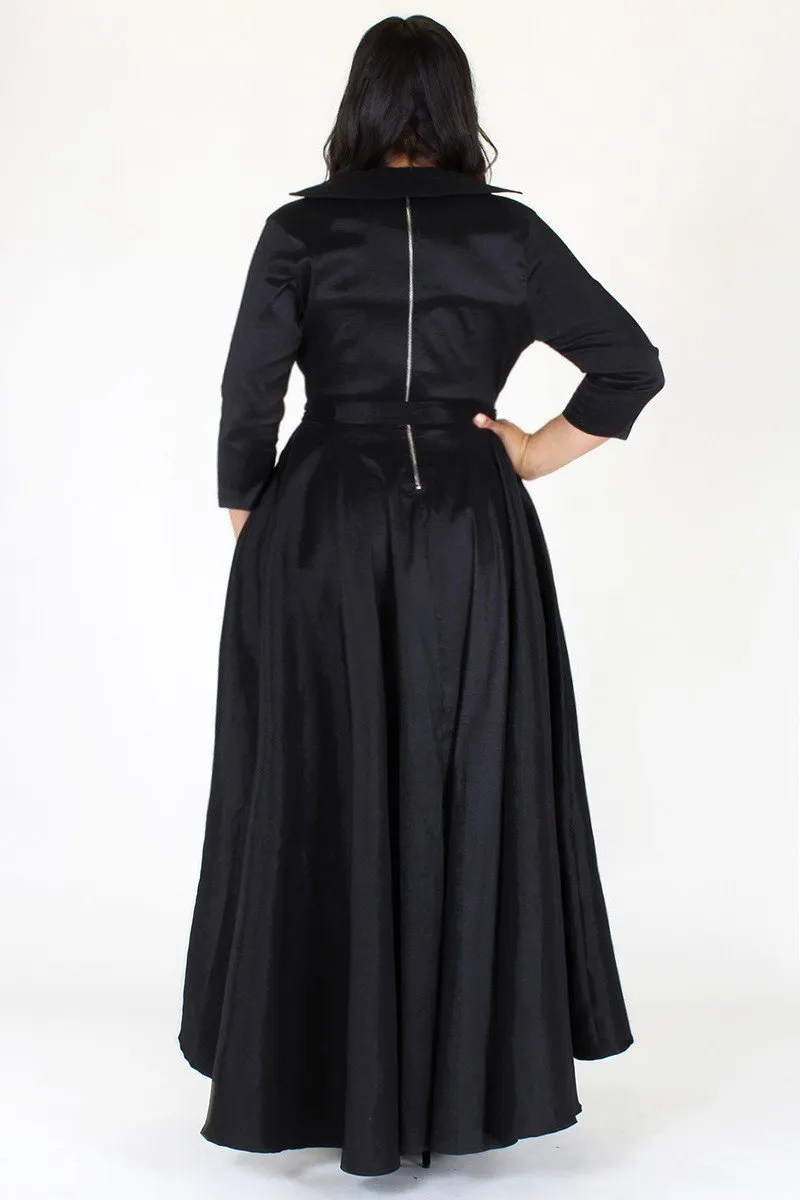 Plus Size Glamorous Deep V Neck Ribbon Tie Dress [PRE-ORDER 25% OFF]