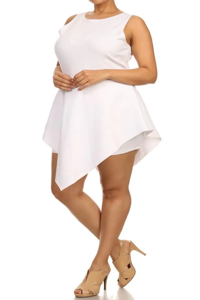 Plus Size Glamorous V Hem Open Back Skater Dress