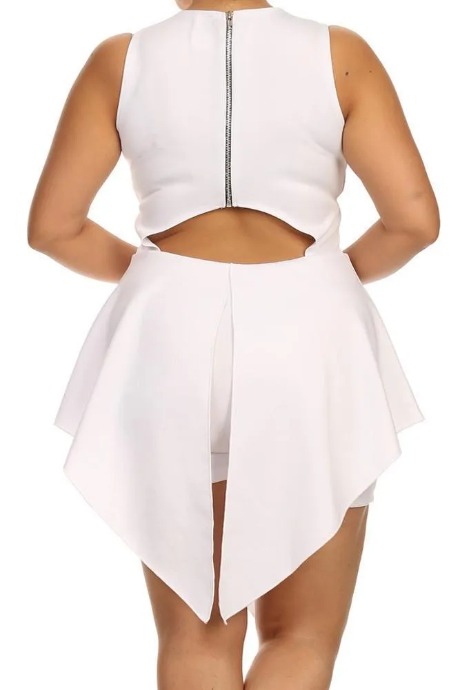 Plus Size Glamorous V Hem Open Back Skater Dress