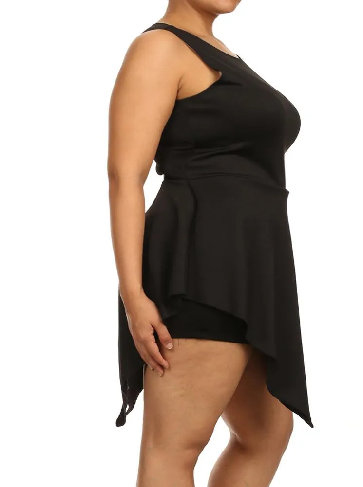 Plus Size Glamorous V Hem Open Back Skater Dress