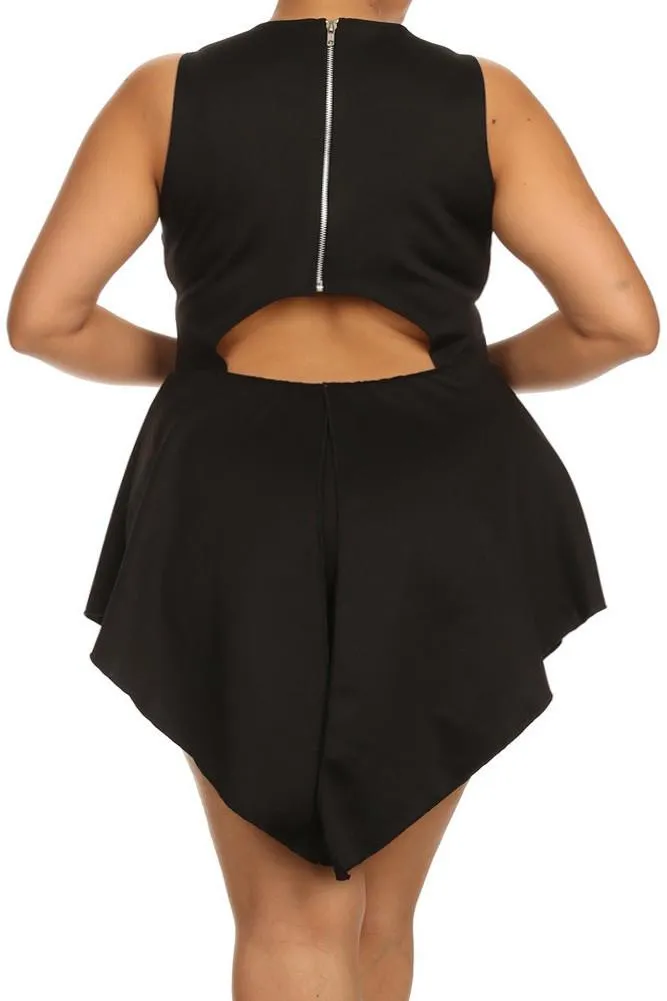 Plus Size Glamorous V Hem Open Back Skater Dress