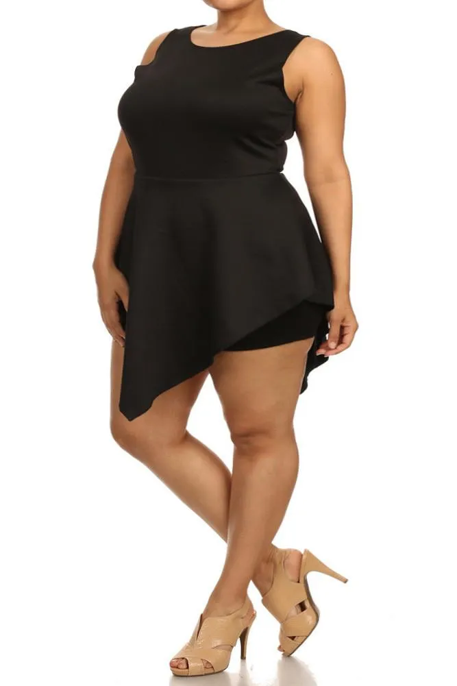 Plus Size Glamorous V Hem Open Back Skater Dress