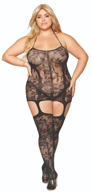 Plus Size Island-inspired Bodystocking Dress