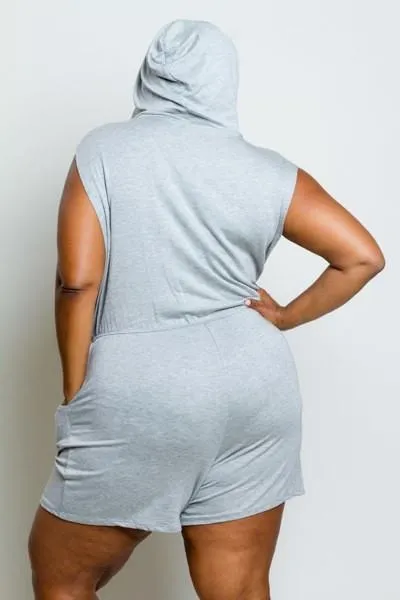 Plus Size It Girl Hooded Jersey Romper