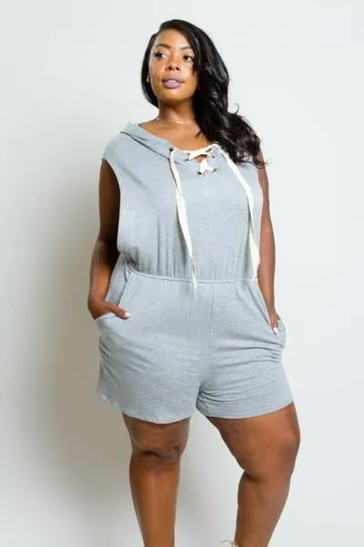 Plus Size It Girl Hooded Jersey Romper