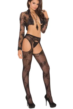 Plus Size Lace Suspender Pantyhose