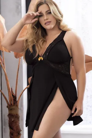 Plus Size Lace Trim Chemise