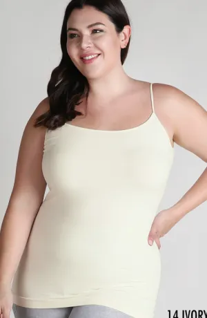 Plus Size Long Camisole In Ivory