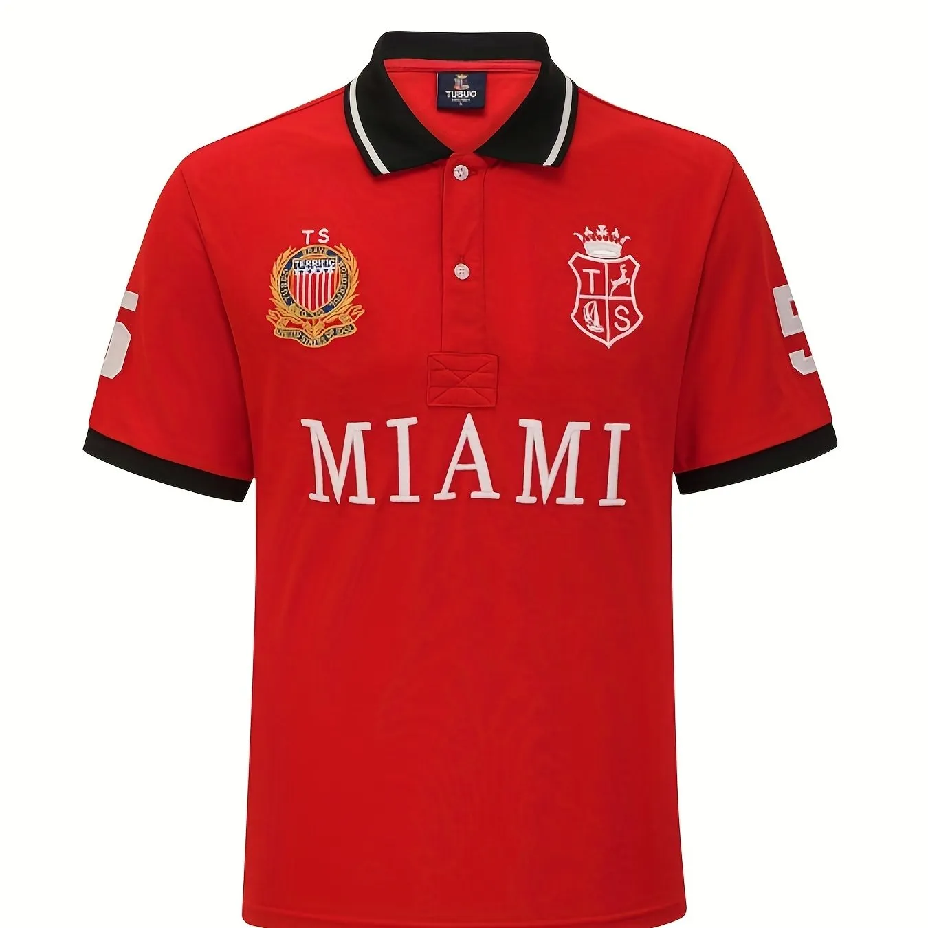 Plus Size Men's Alphabet Embroidery Polo Shirts, Casual Cotton Polo Shirts Tops For Big And Tall Guys Best Sellers Gifts