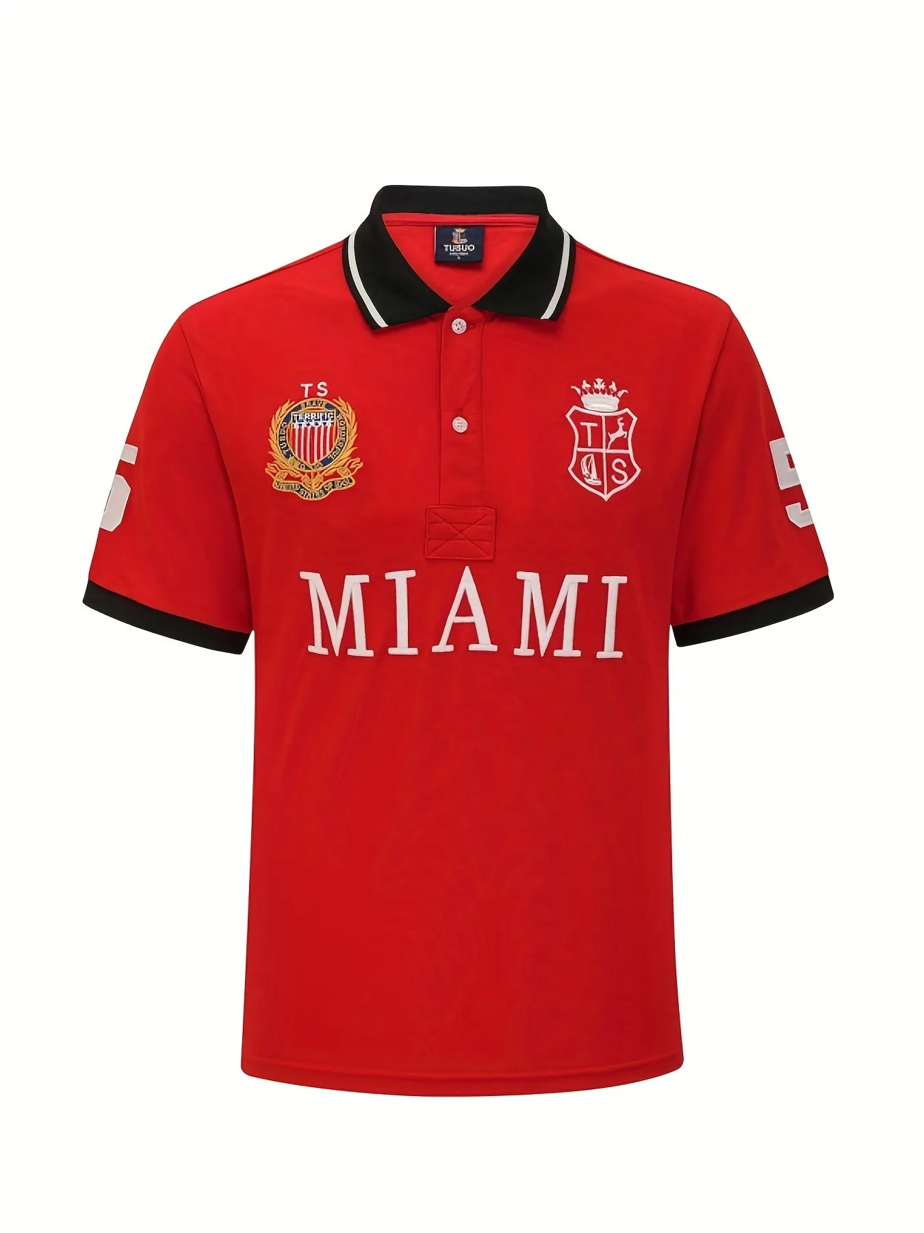 Plus Size Men's Alphabet Embroidery Polo Shirts, Casual Cotton Polo Shirts Tops For Big And Tall Guys Best Sellers Gifts