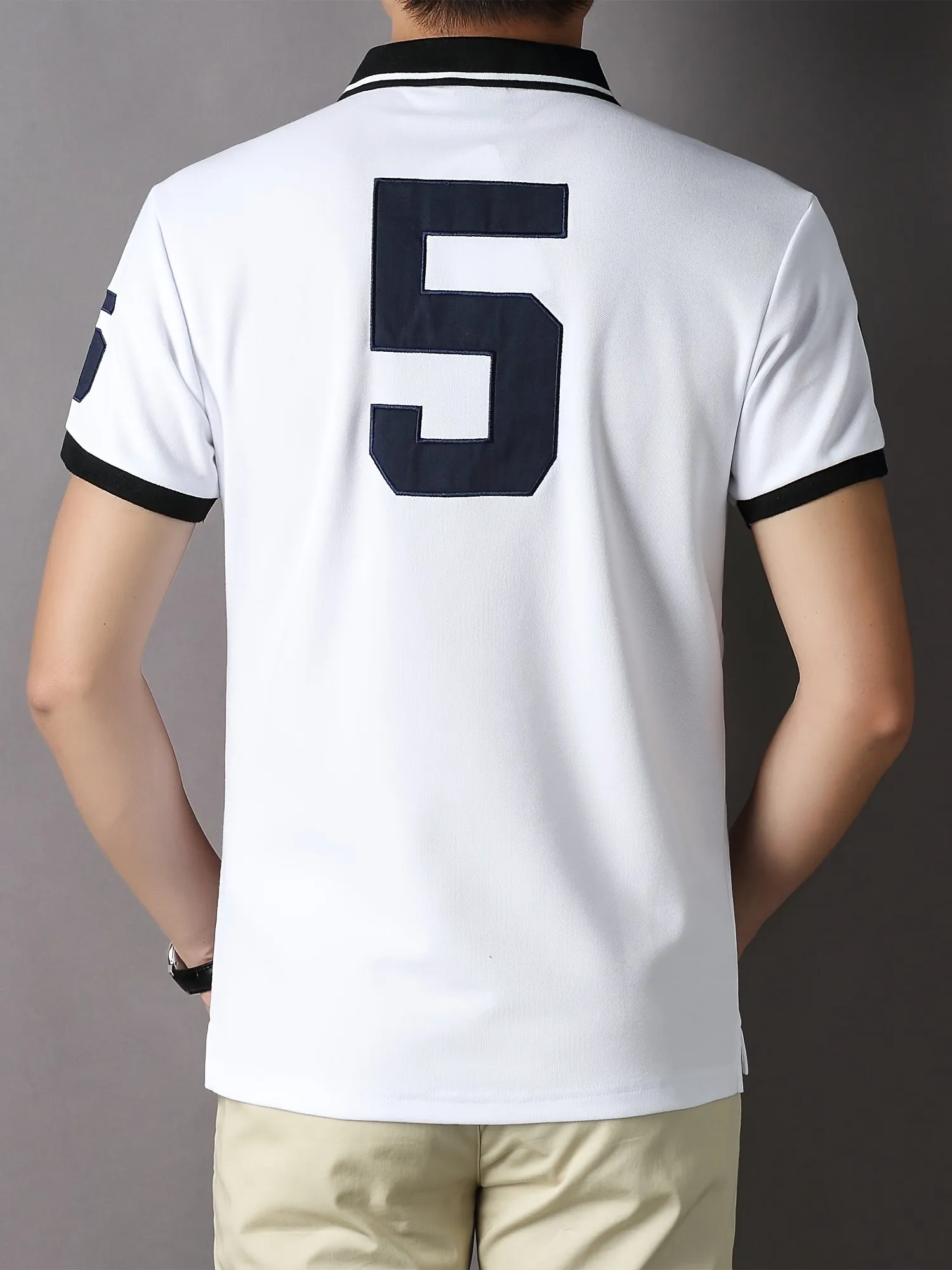 Plus Size Men's Alphabet Embroidery Polo Shirts, Casual Cotton Polo Shirts Tops For Big And Tall Guys Best Sellers Gifts
